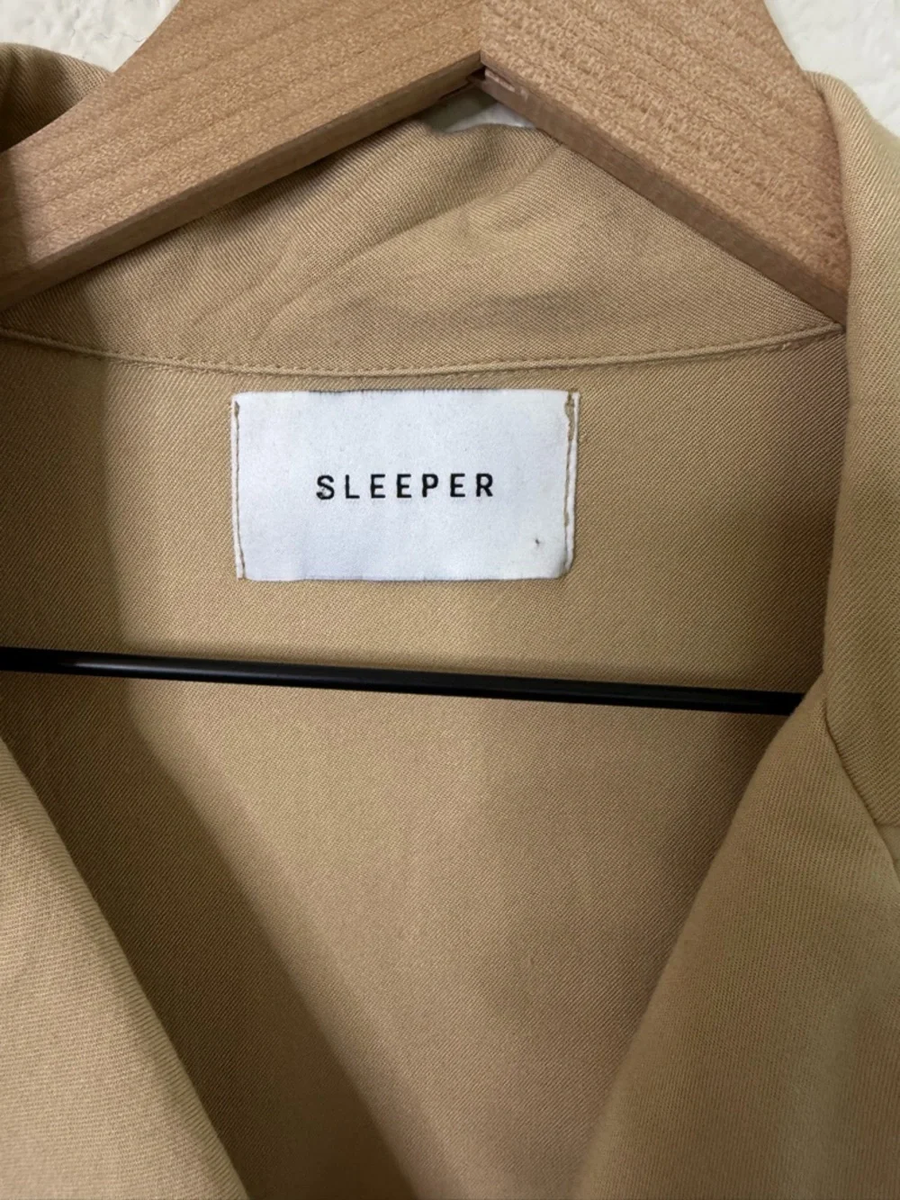 Sleeper Beige Feathers Party Pyjama Button Down Pajama‎ Lounge Top Womens Size S
